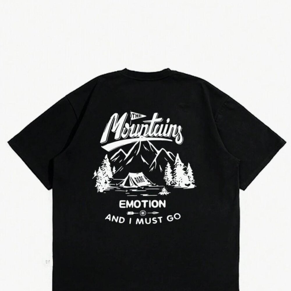 Men's Camping Graphic Short Sleeve T-Shirt DM for Sizes S - XXL